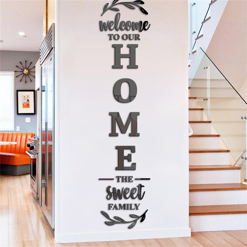 Home Decor Y2K - 3D Gương Dán Tường Chữ Cái