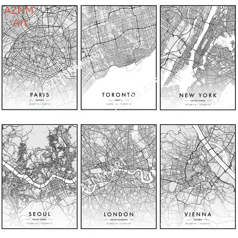City Map Artwork Poster Paris  - đánh giá và giá Home Decor New York