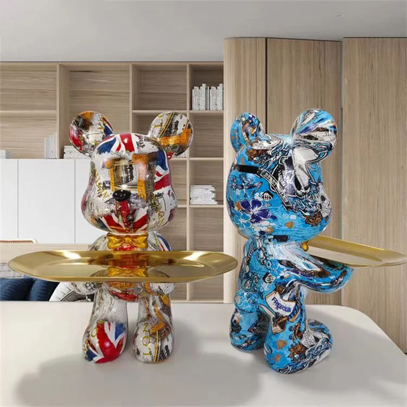 29cm Graffiti Bear Figurine Ho - đánh giá và giá Home Decor Y2K