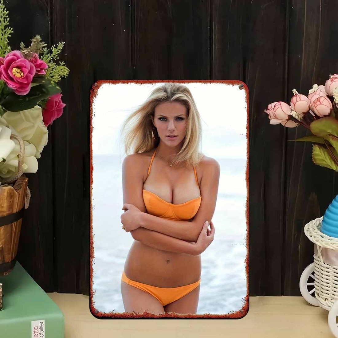 Vintage Orange Bikini Beach Gi - đánh giá và giá Home Decor Orange