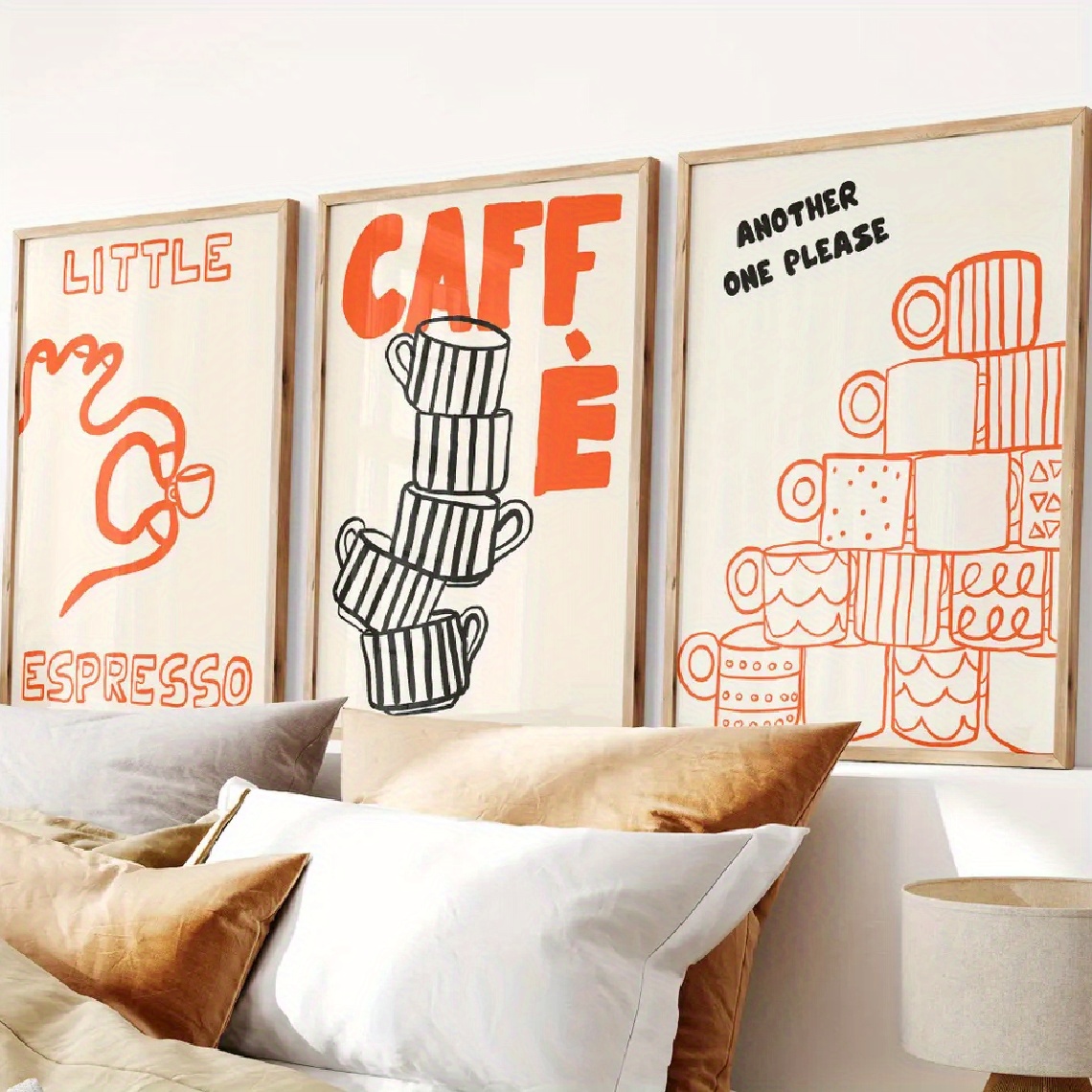 1/3pcs Italian Coffee Canvas P - đánh giá và giá Home Decor Orange