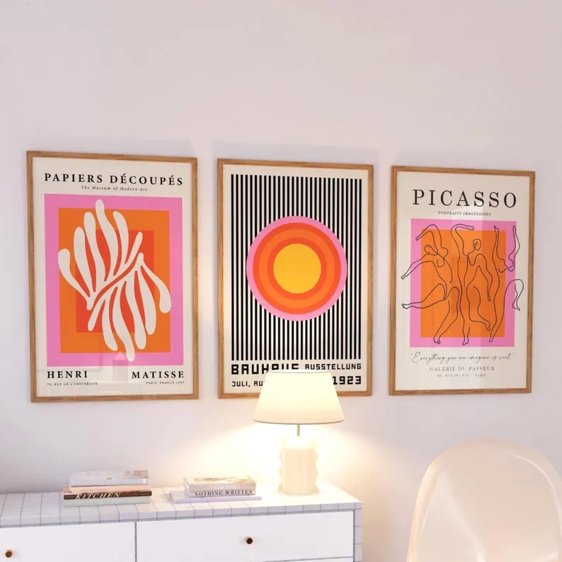 3pcsModern Orange  Bauhaus And - đánh giá và giá Home Decor Foto