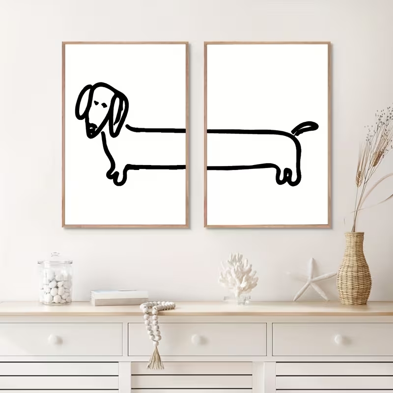 2PCS Modern Dachshund  Funny D - đánh giá và giá Home Decor Foto