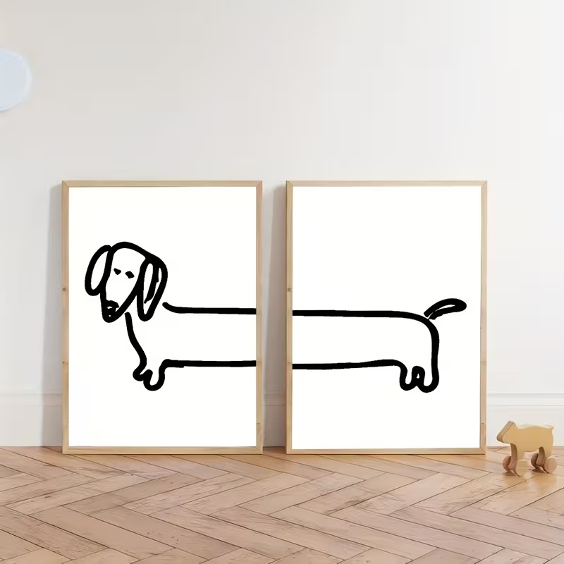 2PCS Modern Dachshund  Funny D - đánh giá và giá Home Decor Foto