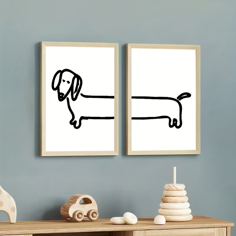 2PCS Modern Dachshund  Funny D - đánh giá và giá Home Decor Foto