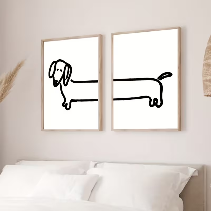 2PCS Modern Dachshund  Funny D - đánh giá và giá Home Decor Foto