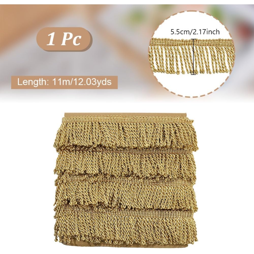 12 Yardsx2.2Inch Fringe Trim C - đánh giá và giá Home Decor Curtain