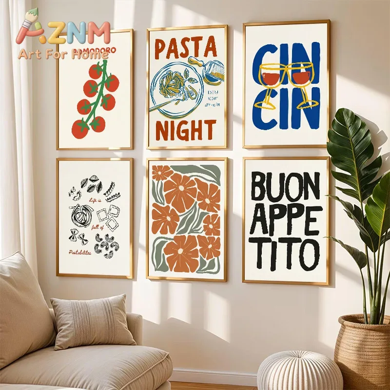 Line Art Poster of Wine and Ch - đánh giá và giá Home Decor Minimalist Style