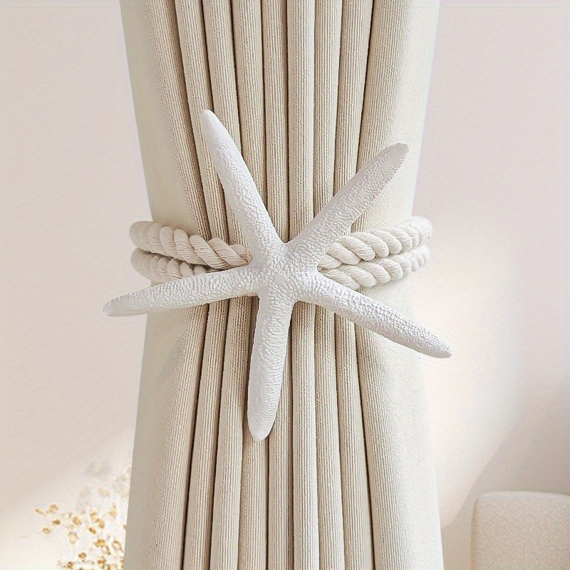 2PCS Natural Starfish Curtain  - đánh giá và giá Home Decor Curtain