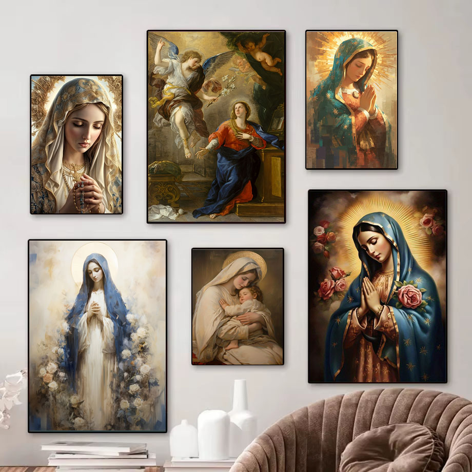 1pc Vintage Virgin Mary and Je - đánh giá và giá Home Decor Jesus